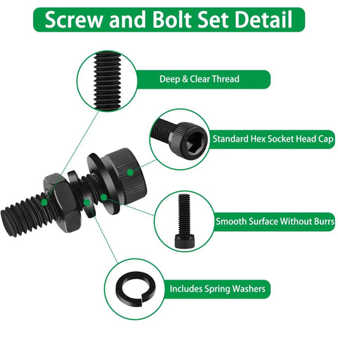 Screw details of All In One 1500 Piece Metric Fastener Kit With M2 Through M6 Socket Head Cap Screws, Nuts, Flat And Spring Washers