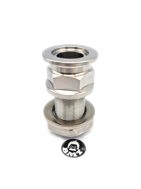 1 Inch Baseplate Feedthrough Bulkhead To KF25 Flange Adapter For Vacuum Chamber Wall With Flat Smooth Opening Fits 1 Inch Internal Diameter Hole Includes 2 Spare O Rings Easy Weldless Installation And Compatible With Various Wall Thickness.