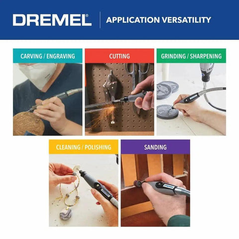 Flex Shaft Rotary Tool Attachment With Comfort Grip And 36 Inch Cable For Precise Engraving Polishing Sanding Wood Carving And Jewelry Making Giving You Pro Grade Control By Dremel in various applications like carving, cutting, sanding, and polishing.