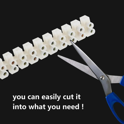 10 Pack White Screw Terminal Block Dual Row Wire Connector Strip 12 Position 10 Amp 380 Volt Easy DIY Insertion And Tighten