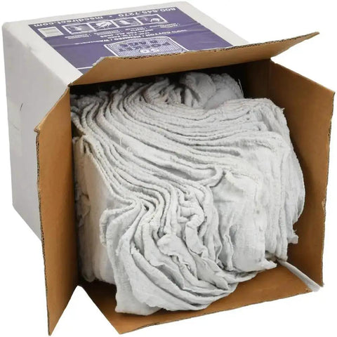 Virgin White Cotton Shop Towels 50 Pack 14 By 13 Inch Rags For Oil Grease Water And Chemicals Washable And Reusable