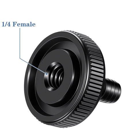 Two Pack Thumb Screw Camera Quick Release Adapter 1/4-20 Female To Male Thumbscrew with rubber pads and anti slip washers side view