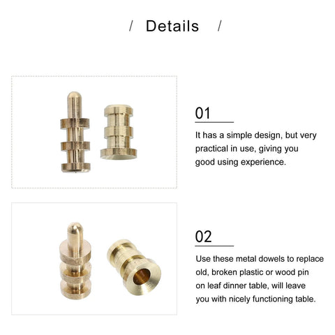 Table Leaf Dowel Pins And Connector Sleeve Set For Dining Tables, Precision Positioning Alignment Pins For Leaf Joinery