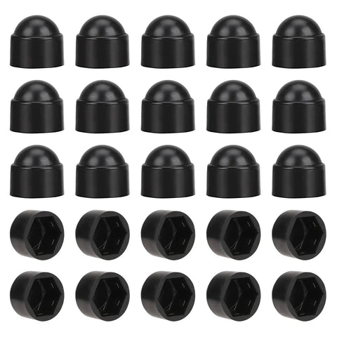 30 Piece M6x10mm Dome Plastic Bolt Cap Set For Hex Head Bolts And Nuts Black Protective Covers