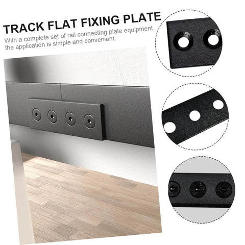 Heavy Duty Track Connecting Plate Set For Barn Doors Carbon Steel Bracket Connectors With Easy Install Flat Mending Plates For Sliding Door Hardware 4 Hole Brace Plates Built Tough For Long Lasting Barn Door Repairs