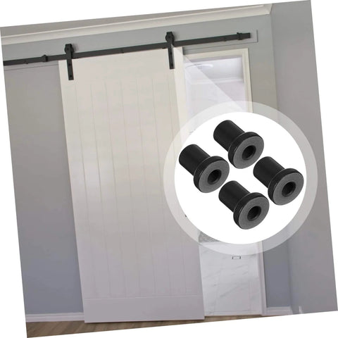 4 Pack Barn Door Track Spacers For Sliding Doors Heavy Duty Iron Connector Assemblies Wall Support Track Replacement Hardware Durable Anti Corrosion Spacer Kit For Easy Setups installed on door