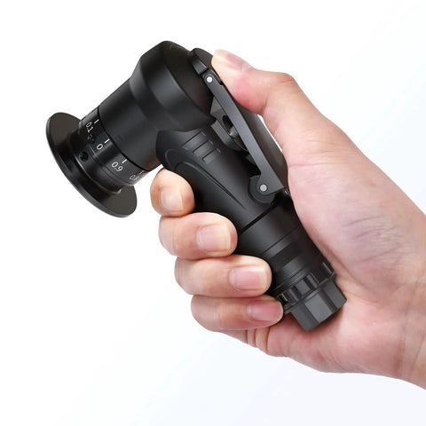 Image of a hand holding Portable Pneumatic Chamfering Tool For Wood Beveling And Deburring Mini Carpenter Grinder with adjustable speed.