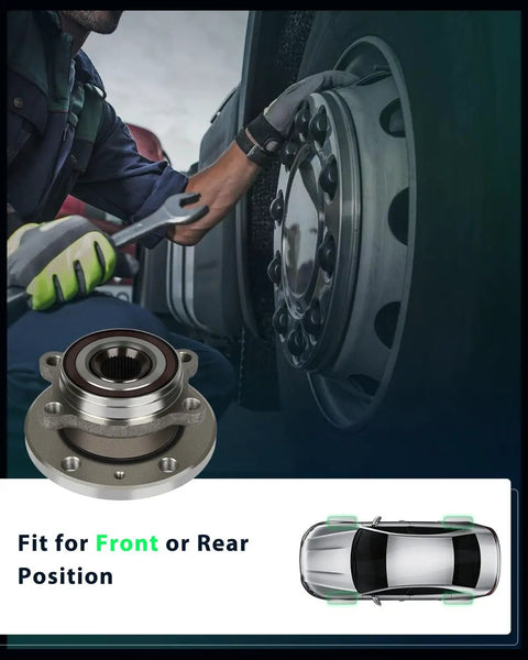 Mechanic installing Wheel Bearing Hub Front And Rear With ABS For Audi A3 Quattro 2006 2013 Q3 Quattro 2015 2018 TT 2008 2009