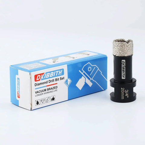 3/4 Inch Dry Diamond Core Drill Bit For Tile Porcelain Ceramic Granite Brick Concrete With Vacuum Brazed Hole Saw