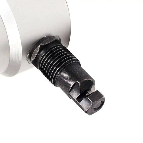 Close-up of Double Head Metal Nibbler Saw Cutter Tool Drill Attachment For Sheet Metal, showing ergonomic metal cutting bit.