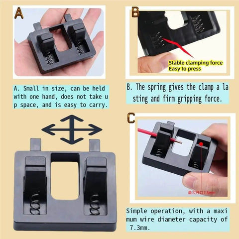 Pro Grade Wire Welding Fixture With Black Base And Bright Orange Helping Hands Clamp, compact design for DIY repairs
