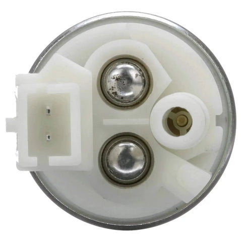 Top view of electric fuel pump motor for cars high performance replacement with quick start; compatible with gas and alcohol blends.
