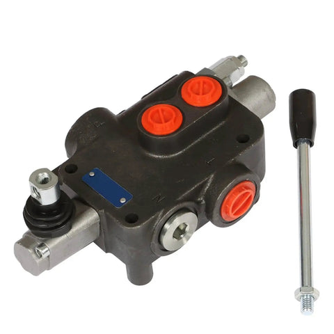 Hydraulic Control Valve With One Spool 21 GPM SAE Directional Valve 3600 PSI Cast Iron Body with detachable flexible handle.