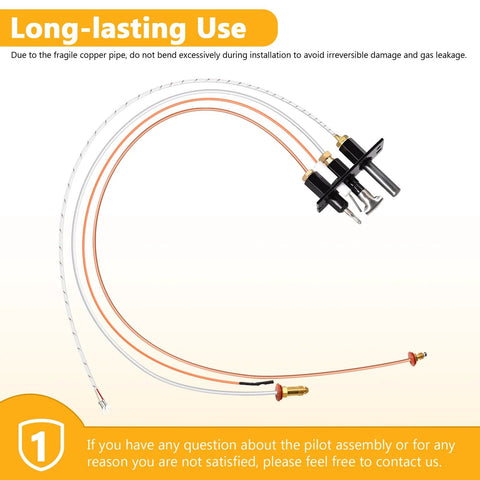 Criditpid 4021-737 pilot assembly for Heatilator/Heat-N-Glo fireplaces with thermocouple, thermopile, white tubing.