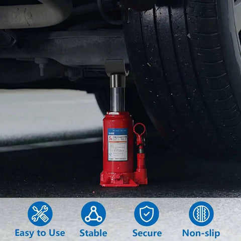 Universal 12 Ton Bottle Jack Adapter for Round and Square Tubes Fits 2 Inch 3 Inch and 4 Inch Jacks with Angled Base under vehicle
