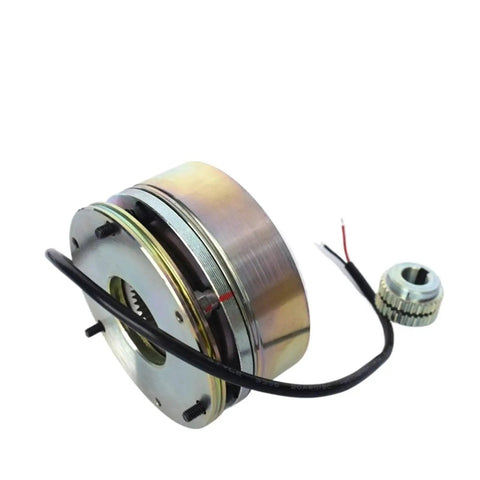 Forklift electromagnetic brake, DC24V 25W, metal housing with black lead wire, front view