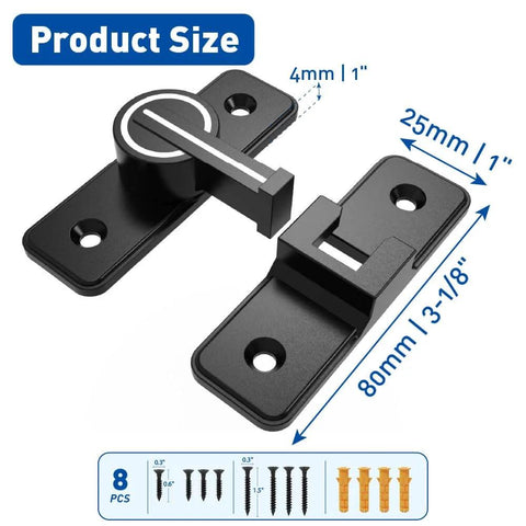 Luminous Barn Door Lock Latch For Night Visible Privacy 90 Degree Heavy Duty Gate Latch Flip Gate Latch With Glow In The Dark Coating, size dimensions visible