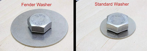 Stainless steel fender washer with bolt, front view
Stainless steel standard washer with bolt, front view