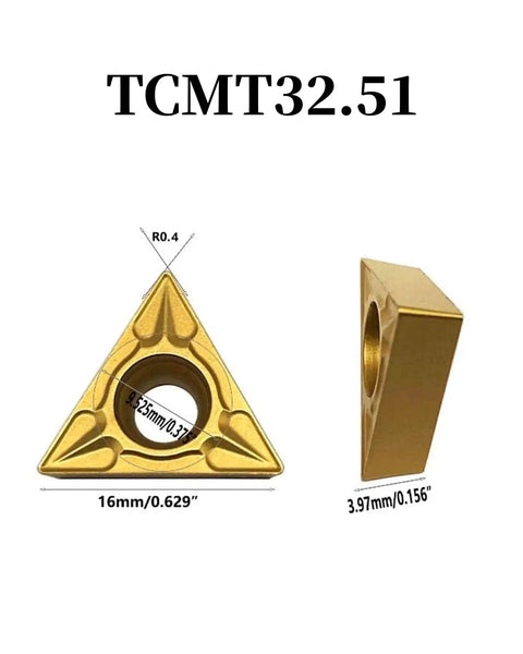 TCMT32.51 carbide insert dimensions and details for lathe tool holders