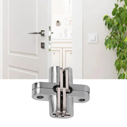 Hidden Door Hinges Four Pack Concealed Cross Hinge 180 Degree For Cabinet Doors Overlay Fit Stainless Steel Durable Invisible Hinge