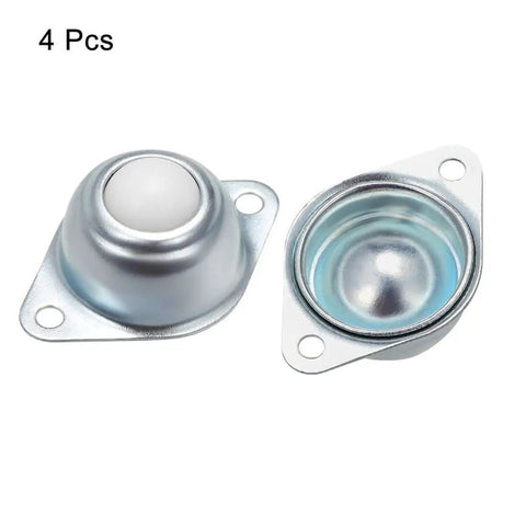 Five Eighths Inch Ball Transfer Bearing Unit With Nylon Ball, Flange Mounted For Smooth 360 Degree Rotation, Pack of Four