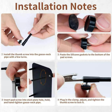 Installation steps of Upgraded Helping Hands Soldering Station With Four Flexible Arms Third Hand Soldering Tool.