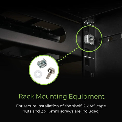 Rack mounting equipment with M5 cage nuts and screws for 1U 19 Inch Horizontal Cable Management Duct With Removable Cover, Heavy Duty Metal Finger Duct For Server Racks.