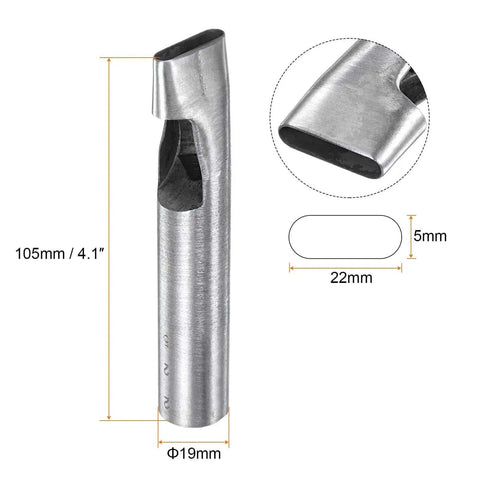 Oval Hole Punch 5x22mm Leather Cutter For Belts Straps Watch Bands Built Tough Pro Grade Hardened Steel Punch with dimensions