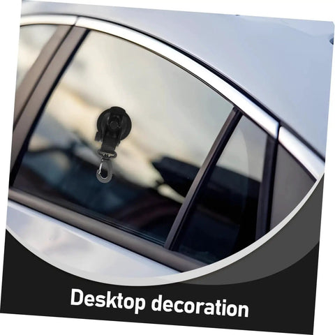 Heavy Duty Cup Hooks 4 Pack With Suction Anchors For Camping And Outdoor Travel, installed on car window