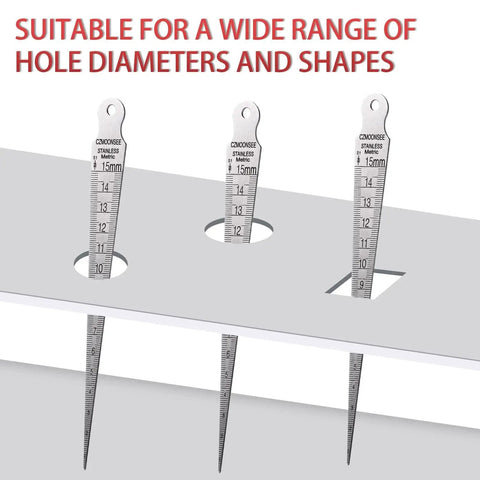 Stainless Steel Double Sided Welding Taper Gauge Feeler Gauge Depth Gauge And Aperture Ruler measuring hole diameters