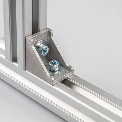 8 Pack Inside Corner Brackets Gusset 77x77x40mm 4080 Angle Connectors For 4040 4080 Aluminum Extrusion Profiles, installed view