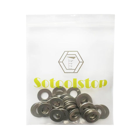 Flat washer set, 7/16 in, 304 stainless steel, 20-pack in clear zip bag