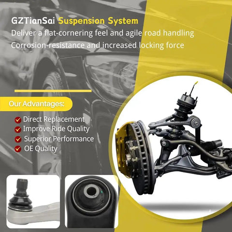 GMC Sierra 2500 Front Suspension Kit with tie rod end and ball joint, 2001-2006, shown with focus on assembly components.