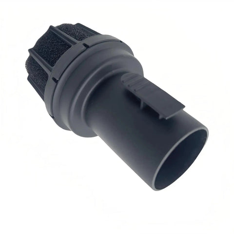 Two And A Half Inch Muffler Diffuser Wet Dry Vac Attachment For Beefy Industrial Grade Shop Vacs shown in black plastic