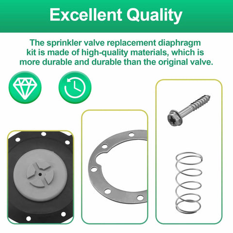 Aulpq valve diaphragm kit 100232 for Irritrol 205 sprinkler valves; includes diaphragm, gasket, screw, and spring