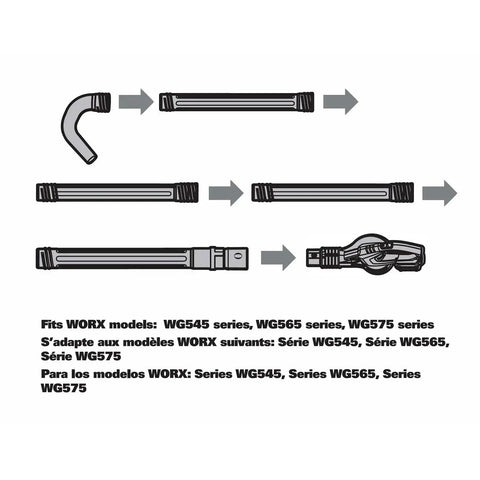 Assembly diagram of Universal Gutter Cleaning Kit For Leaf Blowers With 11 Ft Reach No Ladder Needed Tool Free Setup