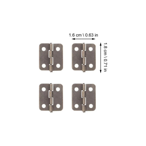 Antique Copper Mini Hinges Set For Wooden Jewelry Boxes And Small Chests With 200 Screws, 50 Piece DIY Cabinet