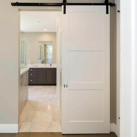 Recessed Pocket Door Lock with Two Sided Privacy Latch for Bathroom Bedroom Barn Doors, Invisible Sliding Door Hardware