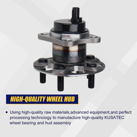Front view of rear wheel bearing and hub assembly 512505 for Toyota Prius 5 lug with ABS, OEM-grade replacement.