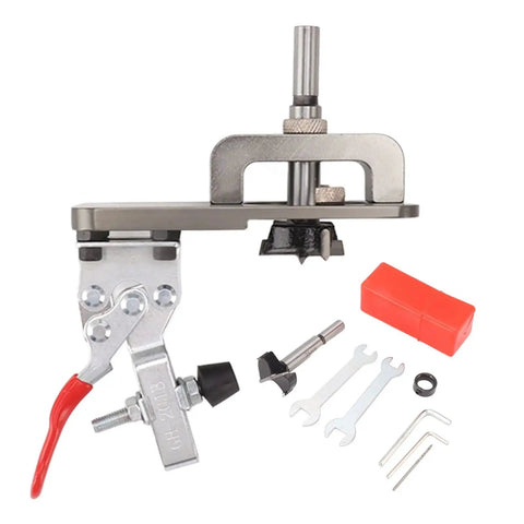 35mm Secret Hinge Boring Jig Kit For Aluminum Alloy Woodworking Guide Locator With Pro Grade Carbide Drilling Adjustable 15 To 25mm Board Thickness Built For Pros And DIY Enthusiasts In Cabinets And Furniture Making.