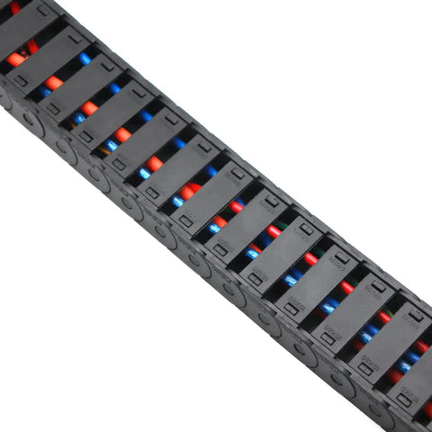 15mm x 40mm Cable Drag Chain for CNC Machines, Semi Enclosed Inner Side Openable, 1 Meter Black Plastic Cable Carrier
