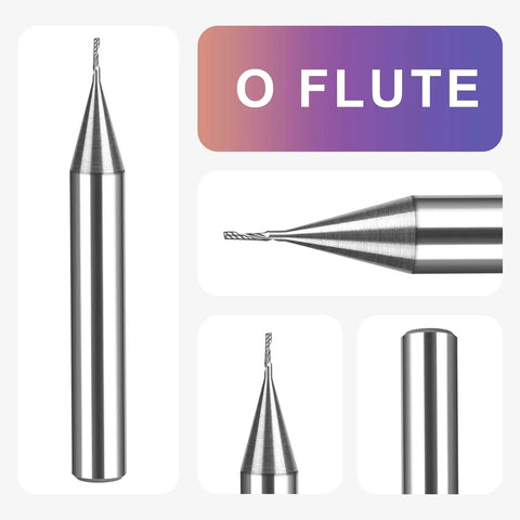 O Flute Spiral Router Bit for CNC, One Quarter Inch Shank, One Thirty Second Inch Cutting Diameter, Upcut Single Flute Carbide End Mill, SpeTool Cutter