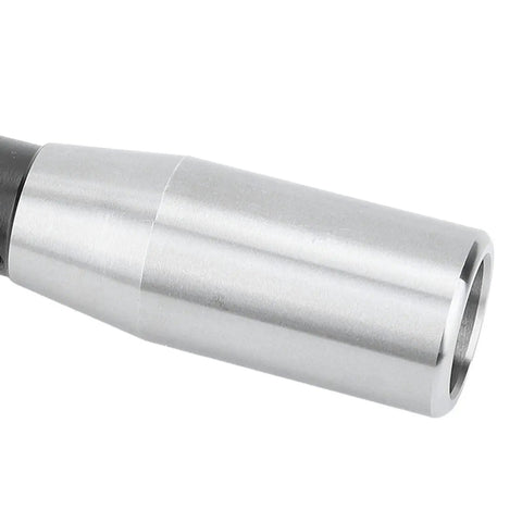 R8 to MT3 adapter sleeve for milling machine arbor; side view, hardened alloy steel, silver cylindrical