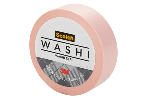 Washi Tape Single Roll 0.59 in x 32.75 ft (15 mm x 9.98 m), 1.25 in Core, Neon Pink Decorative Masking Tape for Journals Planners Gift Wrap Crafts Scrapbooking Organization, product label view