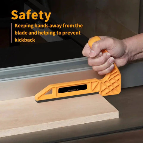 Deluxe Push Stick Set For Table Saws And Router Tables Two Pack With Magnetic Push Stick And L Shaped Push Stick Ergonomic Handles in use