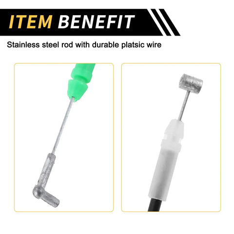 Close-up of Door Latch Release Cable For Toyota Tundra 2000 Through 2006 Inside Door Handle Latch Cable with stainless rod detail