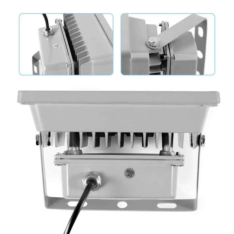 Back view of High Power 405nm UV Resin Curing Light For SLA DLP 3D Printers Handheld And DIY Enclosure Use with wiring details.