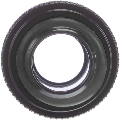 Front view of black G1/4 to 14mm OD hard tubing compression fitting, high-body design for PC water cooling.
