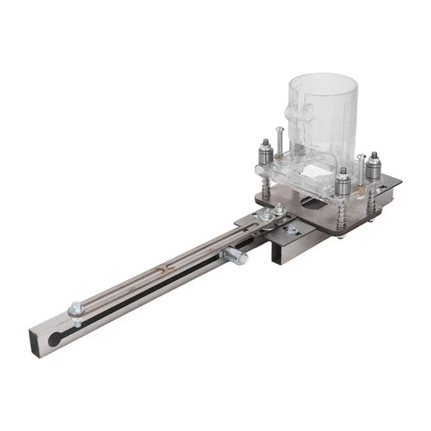 Wood Router Tool For Chamfering Grooving Slotting Carving And Cutting With Accurate Positioning And High Efficiency In A Compact Lightweight Design Built From Transparent Plastic And Stainless Steel