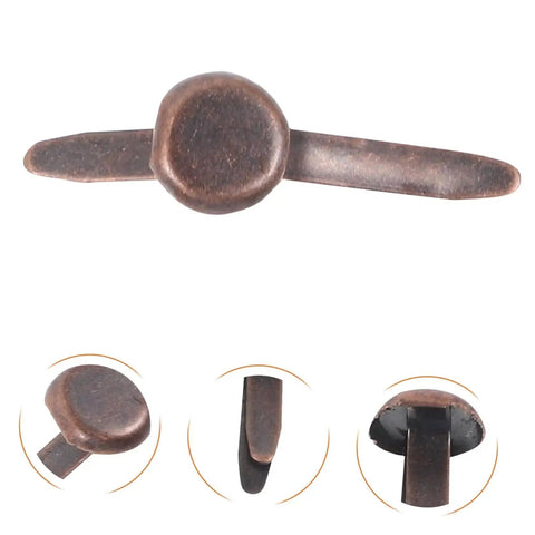 50 Pack Miniature Metal Fasteners and Close Pins for Scrapbooking Card Making, shown in detail for craft projects.